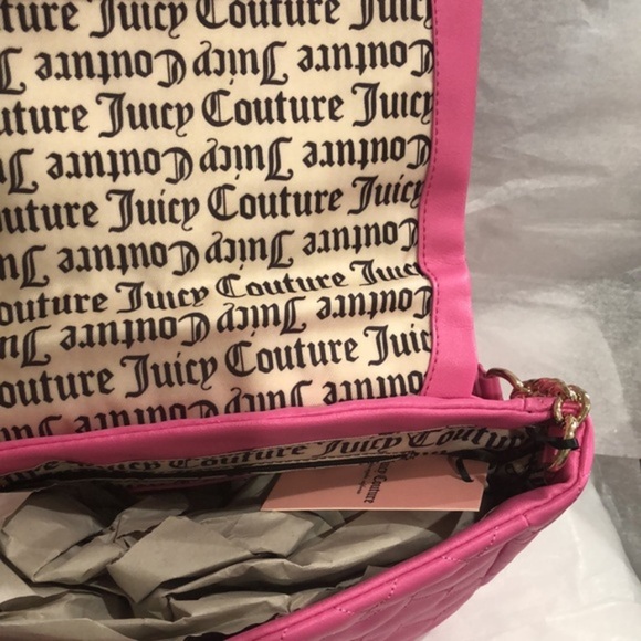 Juicy Couture juicy pink Brighter than a diamond gold chainlink shoulder bag new - Picture 11 of 16
